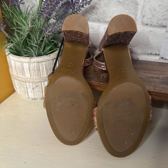 Herstyle Sequins Open Toe Pumps 4” Dress Formal Dance Party Size 7 - Picture 10 of 15